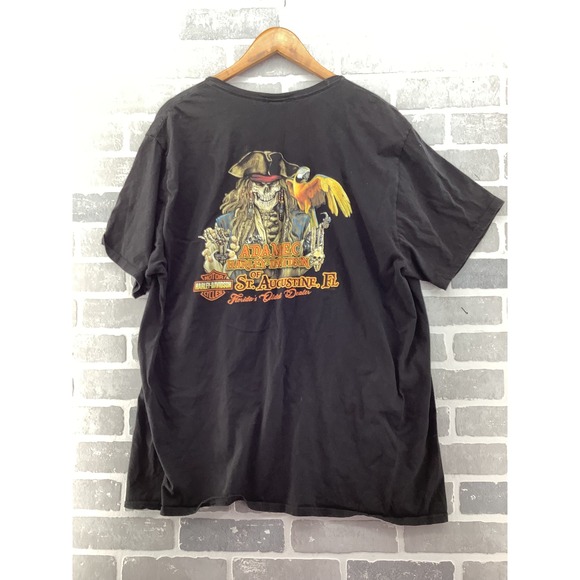Harley-Davidson Other - Harley-Davidson St Augustine FL Pirate Skeleton T-Shirt Mens 3XL Black Cotton